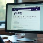 Gros plan d'un écran d'ordinateur affichant le site web Yahoo