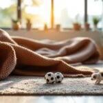 Tapis de prière personnalisable avec motifs islamiques brodés, posé sur un sol moderne
