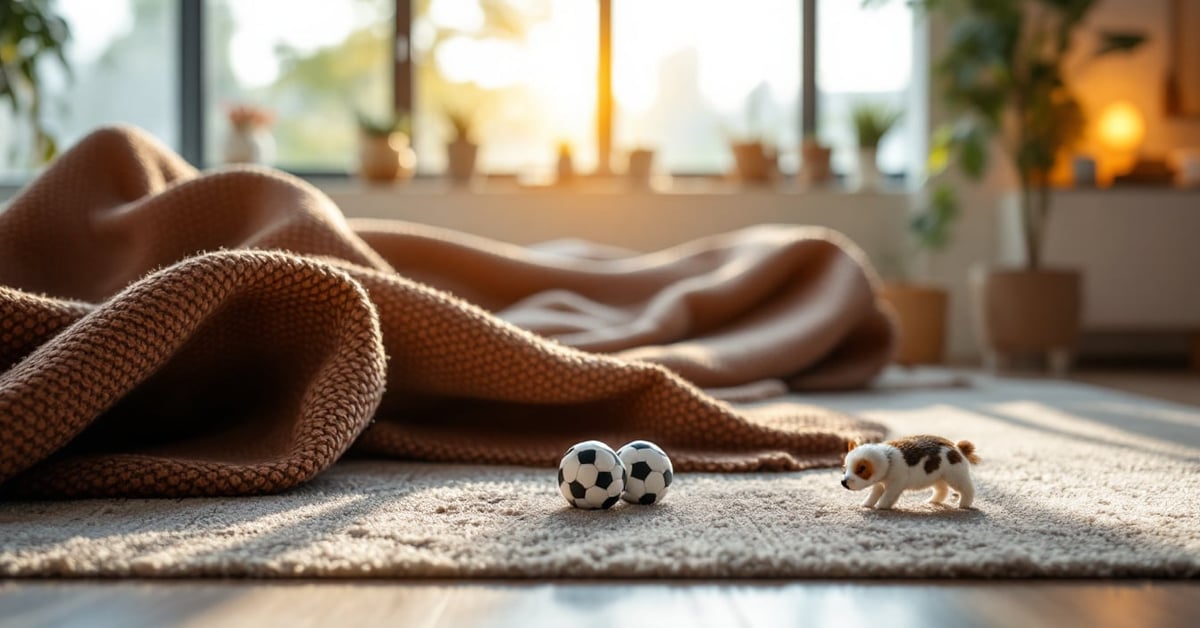 Tapis de prière personnalisable avec motifs islamiques brodés, posé sur un sol moderne