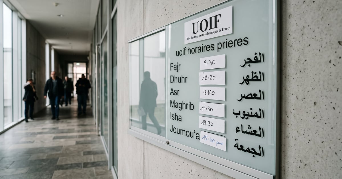 UOIF horaires de prières - consultation des horaires de prière islamique