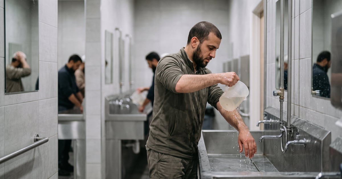 Phrase de la grande ablution : niyya et invocations pour le ghusl en islam