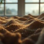 Tapis de prière chrétienne posé sur un sol en bois dans un espace épuré et lumineux